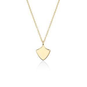 NWT Giselle Shield Necklace // 10kt Solid Gold